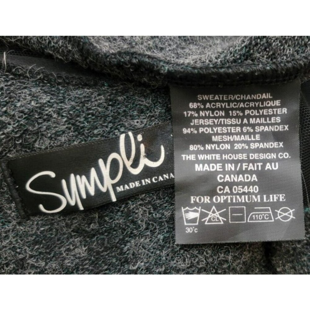 Sympli Tangent Tunic Sweater Mixed Media Lagenlook Hem Mesh Sleeve Knit Top 6-8 - Picture 11 of 12